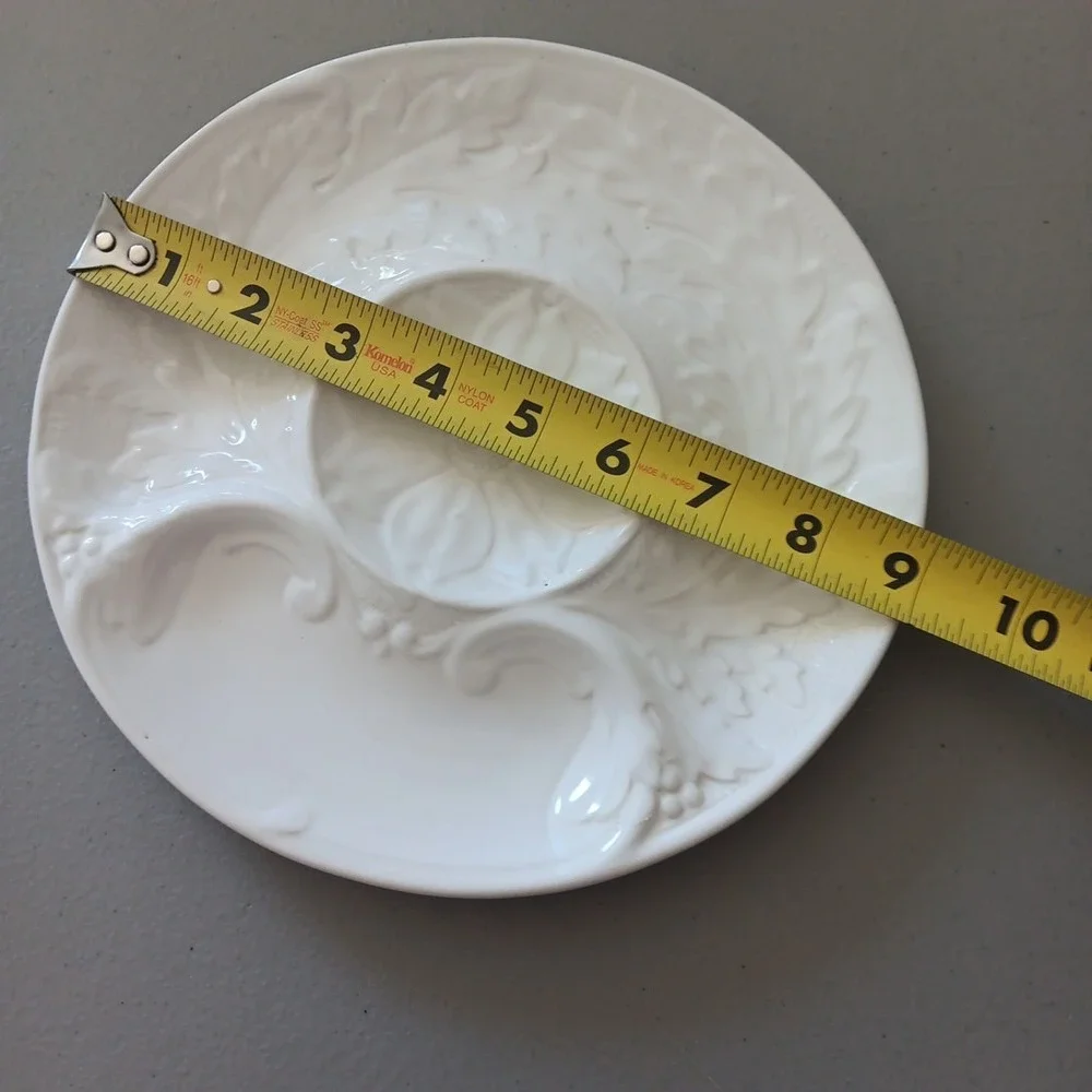 3 Artichoke Plates Portugese Pottery White 9" Serving Dish VTG Seafood Shell‎ - Picture 7 of 9